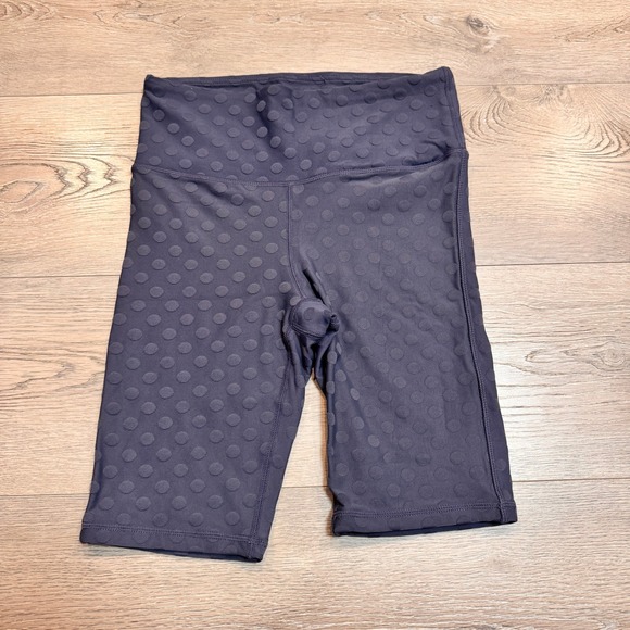 Mono B Pants - Mono B Women's Activewear Biker Shorts Blue Polka Dot High Waist Size Small S